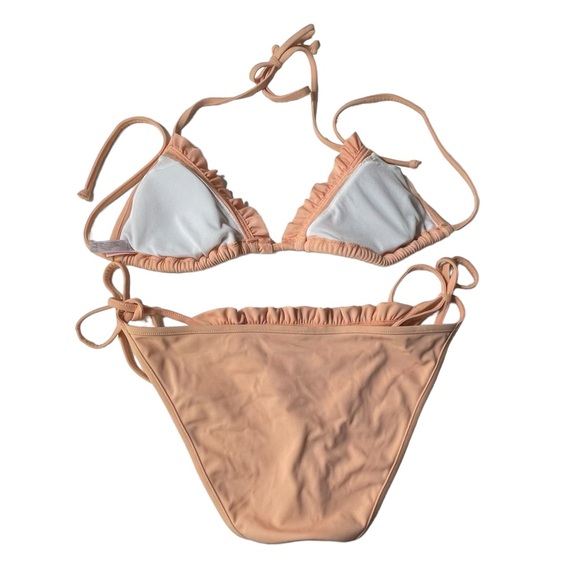 Victorias Secret String Bikini Womens Small Triangle Top Ruffle Beach Sexy Swim - Picture 7 of 16